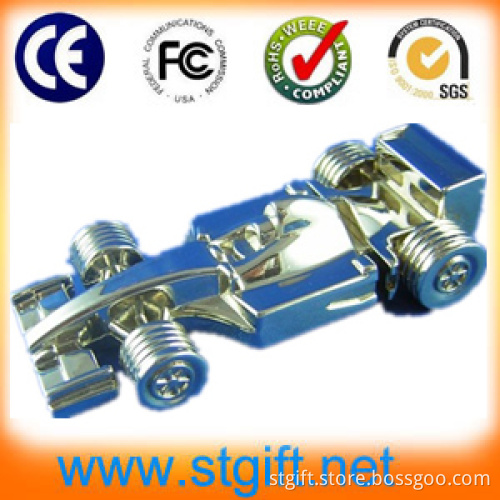 Racing Car USB Drive, Metal Car USB Disk, Silver Car USB Flash Thumb Drives